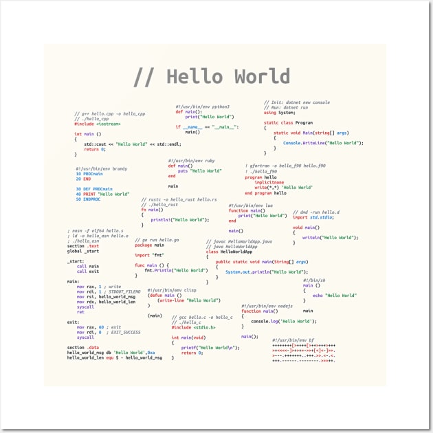 Hello World (Light Theme) Wall Art by astrellonart